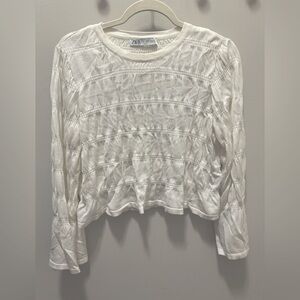 Zara white long sleeve top